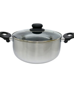 Masflex 20 cm  / 2.5 Liter Satin Induction Casserole with Glass Lid BB-20CS