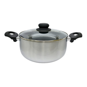 Masflex 20 cm  / 2.5 Liter Satin Induction Casserole with Glass Lid BB-20CS