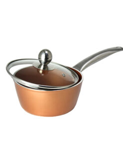 Masflex 16 cm / 1 Liter Capacity Aluminum Non-stick Copper Forged Saucepan with Lid NK-16