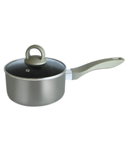 Masflex 16 cm /1.1 Liter Aluminum Non-Stick Platinum Saucepan with Lid NK-P704