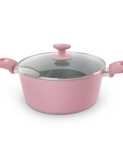Masflex 24 cm Spectrum Non-Stick Induction Casserole with Tempered Glass Lid NK-C25/P