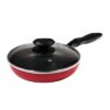 Masflex 26 cm Aluminum Non-stick Classic Frypan With Glass Lid (Induction Ready-Suitable for all stovetops) NS-CX-803/RED