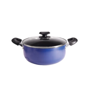 Masflex 20 cm / 2 Liter Capacity Aluminum Non-stick Classic Dutch Oven with Glass Lid (Induction Ready-Suitable for all stovetops) NS-CX-808/BLUE
