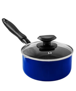 Masflex 16 cm / 1 Liter Capacity Aluminum Non-stick Classic Saucepan wth 2 Side Spout And Glass Lid NS-CX-810/BLUE