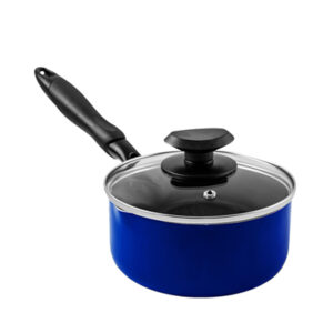 Masflex 16 cm / 1 Liter Capacity Aluminum Non-stick Classic Saucepan wth 2 Side Spout And Glass Lid NS-CX-810/BLUE