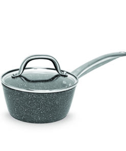 Masflex 16 cm / 1 Liter Capacity Aluminum Non-stick Stone Forged Saucepan with Lid NS-FG55