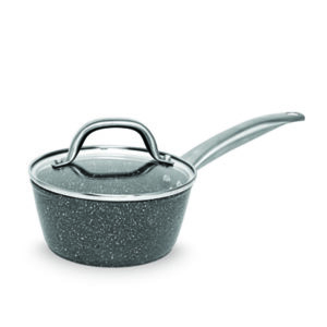 Masflex 16 cm / 1 Liter Capacity Aluminum Non-stick Stone Forged Saucepan with Lid NS-FG55