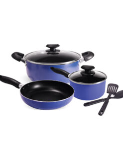 Masflex Aluminum Non-Stick 7 piece Cookware Set  (Induction Ready-Suitable for all stovetops) X -RM-7PC/BLUE