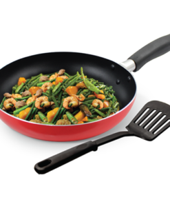 Masflex 20 cm Aluminum Non-Stick Classic Frypan with FREE Nylon Turner (Induction Ready - Suitable for all stovetops) XJ-20/RED