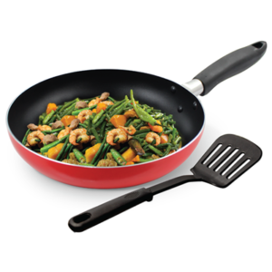 Masflex 20 cm Aluminum Non-Stick Classic Frypan with FREE Nylon Turner (Induction Ready - Suitable for all stovetops) XJ-20/RED