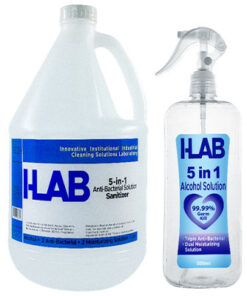 I-Lab Alcohol solution 5 in 1 gallon bundled with 500ml alcohol 5 in 1 solution x 4 sets
