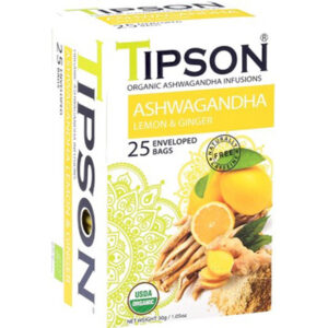 TIPSON Organic Ashwagandha Infusions Lemon and Ginger