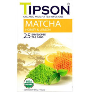 TIPSON Organic Matcha Tea Infusions Matcha Honey & Lemon