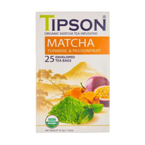 TIPSON Organic Matcha Tea Infusions Matcha Turmeric & PassionFruit