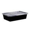 Rectangular Black Body and Clear Lid 1600ml