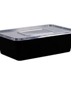 Rectangular Black Body and Clear Lid 2500ml
