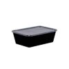 Rectangular Black Body and Clear Lid 750ml