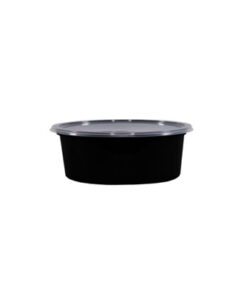 Round Black Body and Clear Lid 250ml