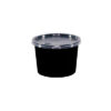 Round Black Body and Clear Lid 750ml