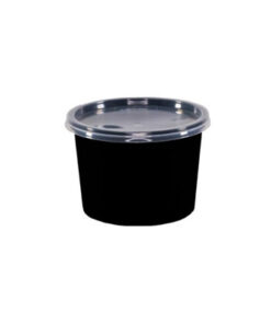 Round Black Body and Clear Lid 750ml
