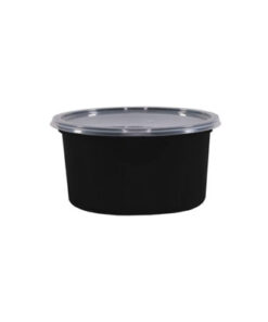 Round Black Body and Clear Lid 750ml