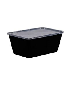 Rectangular Black Body and Clear Lid 1000ml